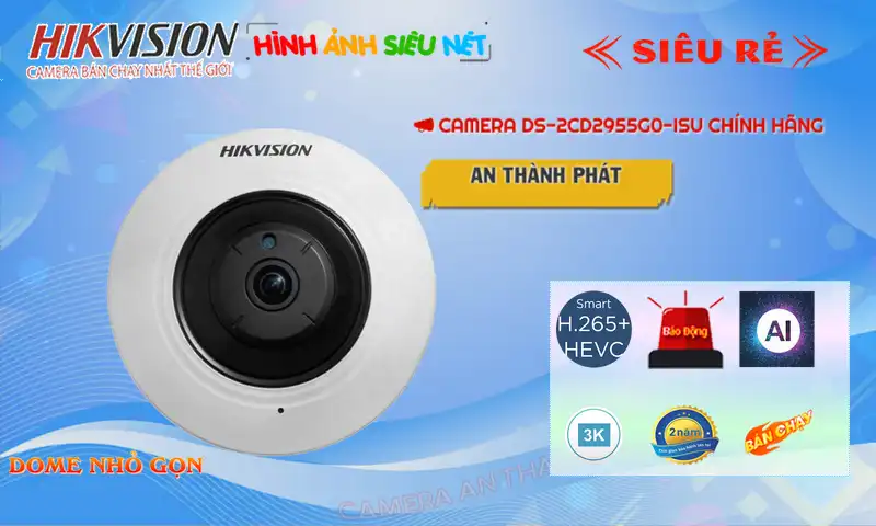 DS-2CD2955G0-ISU sắc nét Hikvision ➠