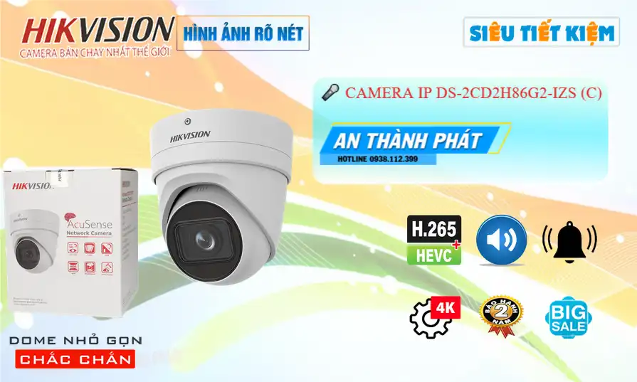 Camera Hikvision DS-2CD2H86G2-IZS(C)