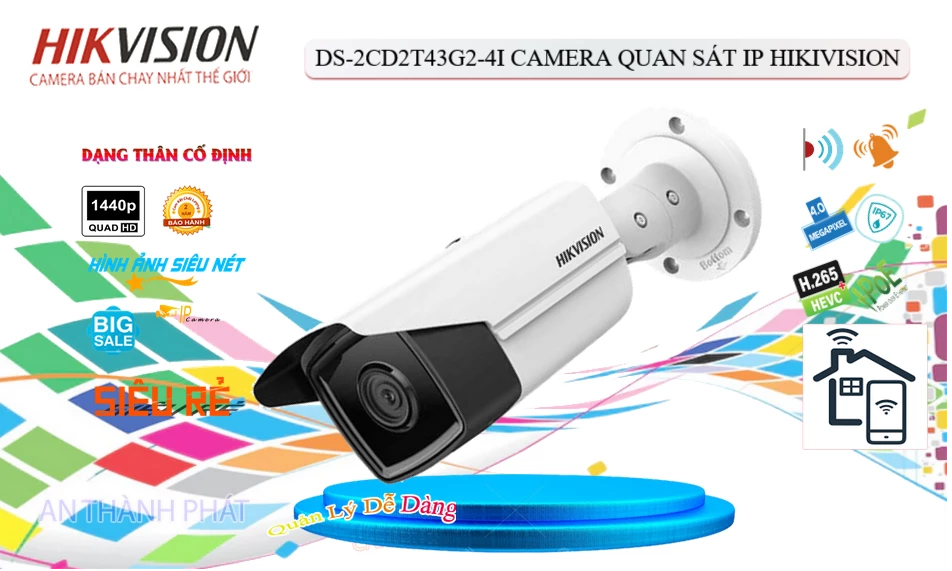 DS-2CD2T43G2-4I sắc nét Hikvision DS-2CD2T43G2-4I sắc nét Hikvision