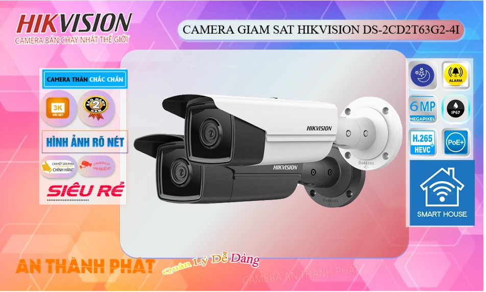 DS-2CD2T63G2-4I sắc nét Hikvision