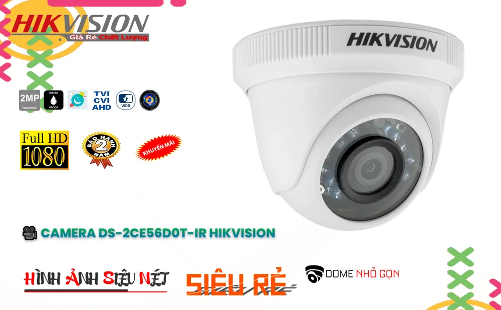 DS-2CE56D0T-IR sắc nét Hikvision DS-2CE56D0T-IR sắc nét Hikvision