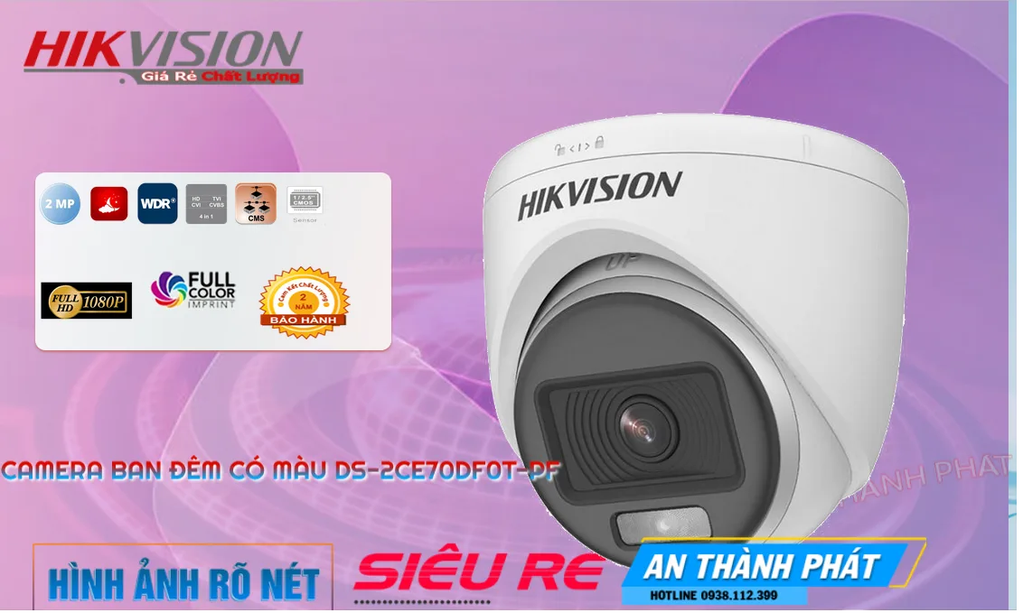 DS-2CE70DF0T-PF sắc nét Hikvision