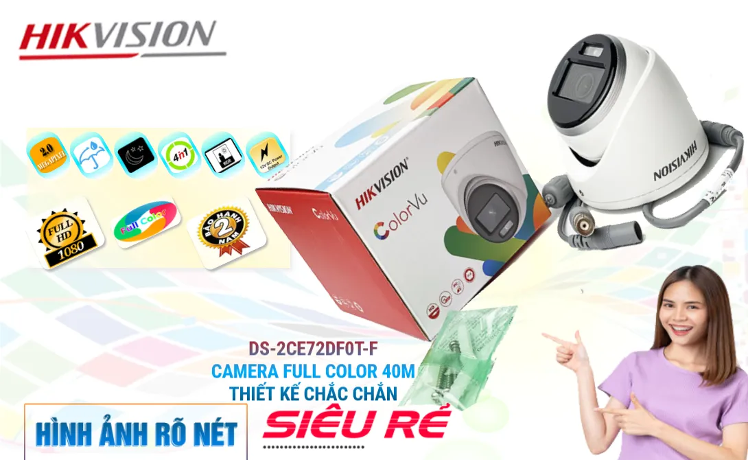 DS-2CE72DF0T-F Camera Full Color 40m