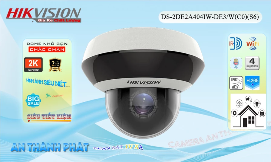 ➠  DS-2DE2A404IW-DE3/W(C0)(S6) sắc nét Hikvision