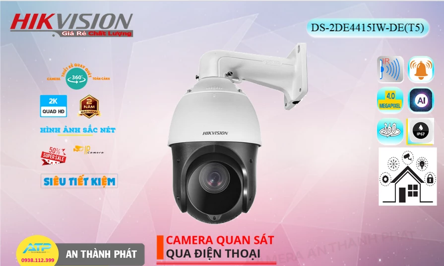 DS-2DE4415IW-DE(T5) sắc nét Hikvision