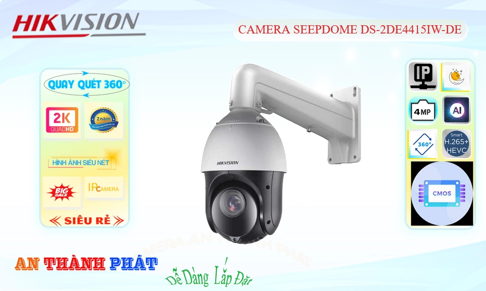 ✲  Camera HD IP DS-2DE4415IW-DE Hikvision