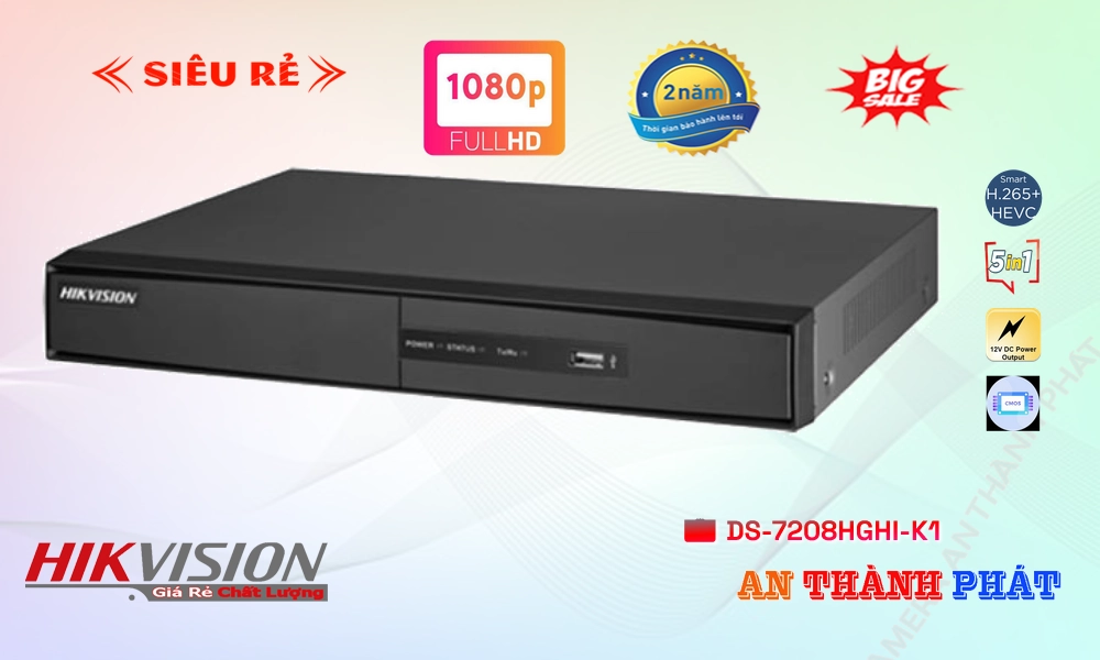 Đầu Ghi Camera Hikvision DS-7208HGHI-K1 Tiết Kiệm Đầu Ghi Camera Hikvision DS-7208HGHI-K1 Tiết Kiệm