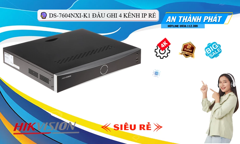 DS-7604NXI-K1 sắc nét Hikvision ➠ DS-7604NXI-K1 sắc nét Hikvision ➠