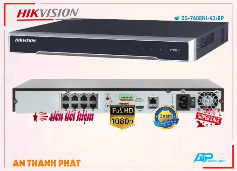 DS-7608NI-K2/8P sắc nét Hikvision DS-7608NI-K2/8P sắc nét Hikvision