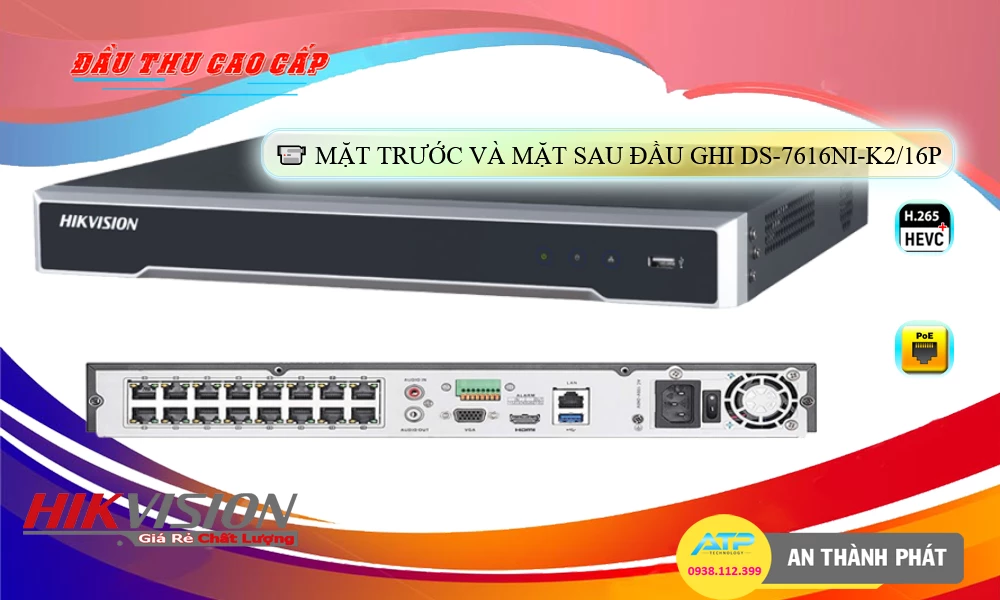 DS-7616NI-K2/16P sắc nét Hikvision DS-7616NI-K2/16P sắc nét Hikvision