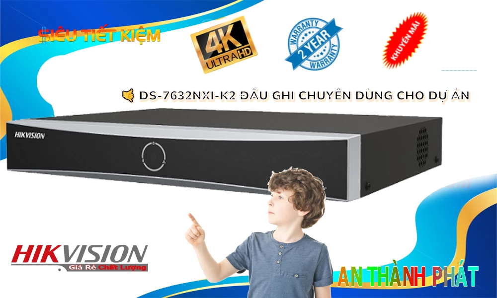 DS-7632NXI-K2 sắc nét Hikvision ➠