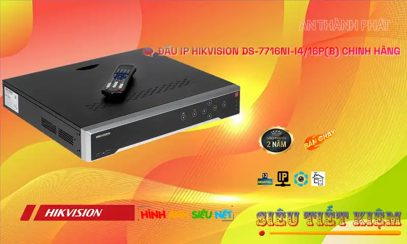 DS-7716NI-I4/16P(B) sắc nét Hikvision