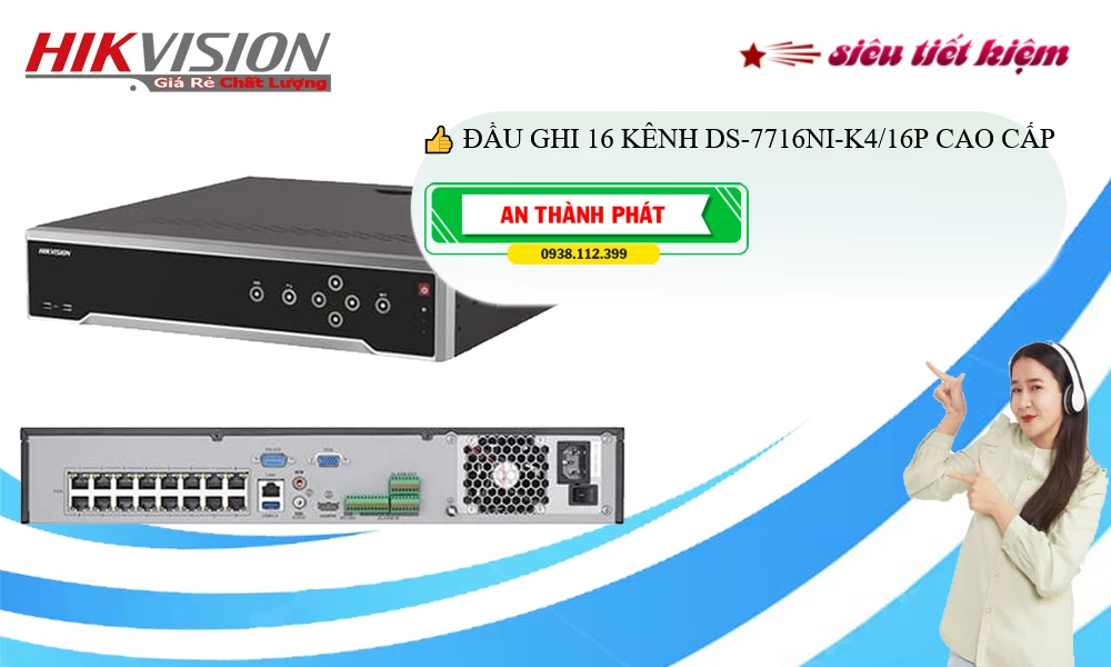 DS-7716NI-K4/16P sắc nét Hikvision DS-7716NI-K4/16P sắc nét Hikvision