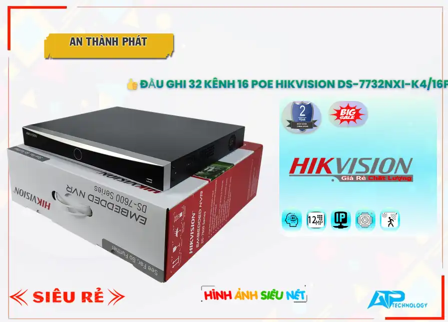 DS-7732NXI-K4/16P sắc nét Hikvision DS-7732NXI-K4/16P sắc nét Hikvision
