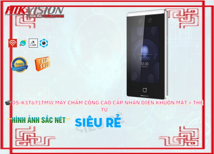 DS-K1T671TMW Hikvision Máy Chấm Công DS-K1T671TMW Hikvision Máy Chấm Công