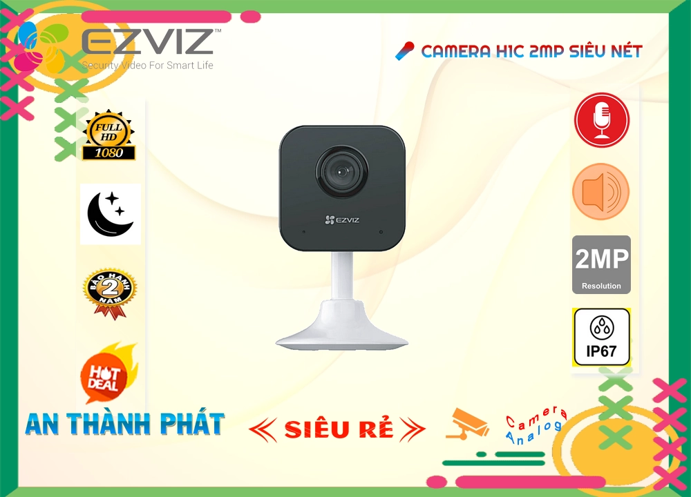 H1C 2MP Camera IP Không Dây Wifi Ezviz H1C 2MP Camera IP Không Dây Wifi Ezviz