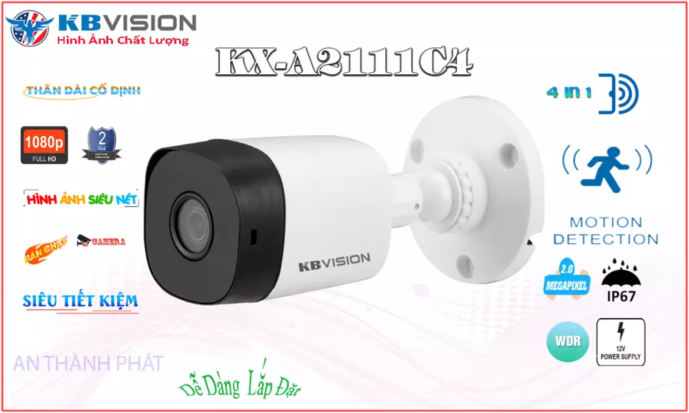 Camera Kbvision Thân KX-A2111C4 chuẩn IP67 Camera Kbvision Thân KX-A2111C4 chuẩn IP67