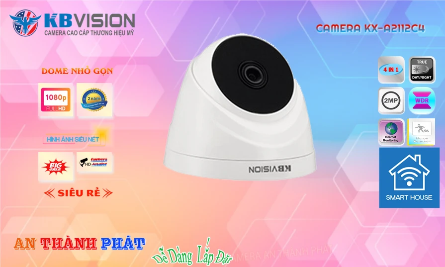 Camera Kbvision KX-A2112C4 sắc nét đến 2.0MP Camera Kbvision KX-A2112C4 sắc nét đến 2.0MP