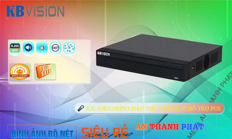KX-A4K8108PN3 Đầu Ghi KBvision KX-A4K8108PN3 Đầu Ghi KBvision