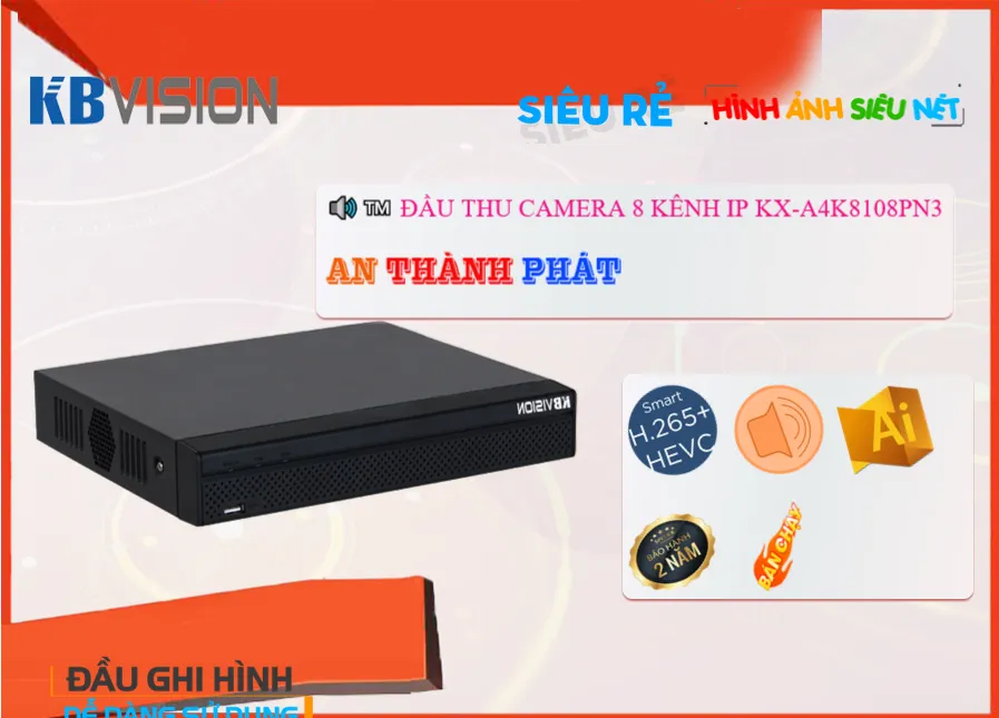 KX-A4K8108PN3 Đầu Ghi KBvision KX-A4K8108PN3 Đầu Ghi KBvision
