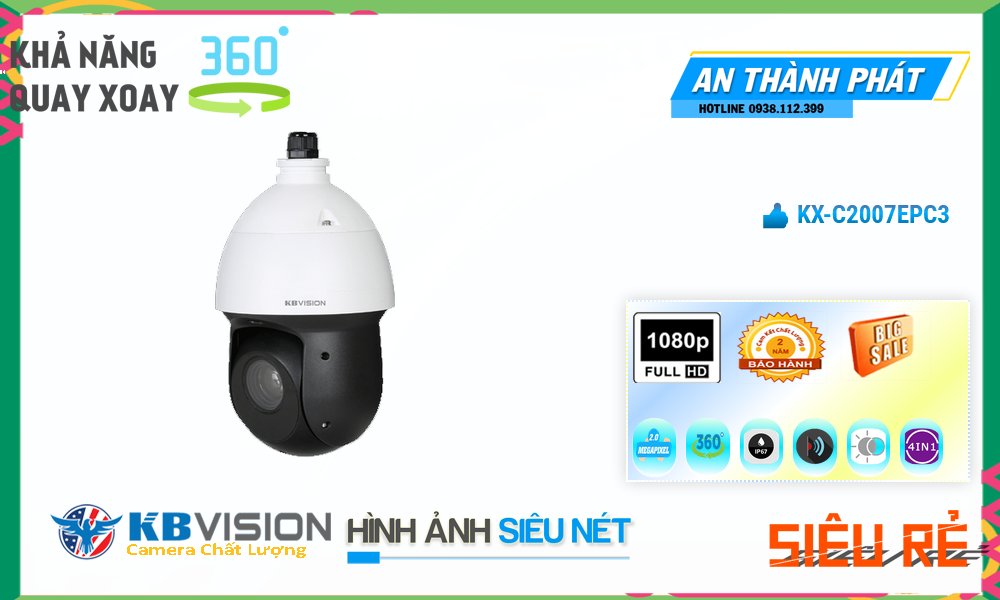 KX-C2007ePC3 Sắc Nét KBvision KX-C2007ePC3 Sắc Nét KBvision