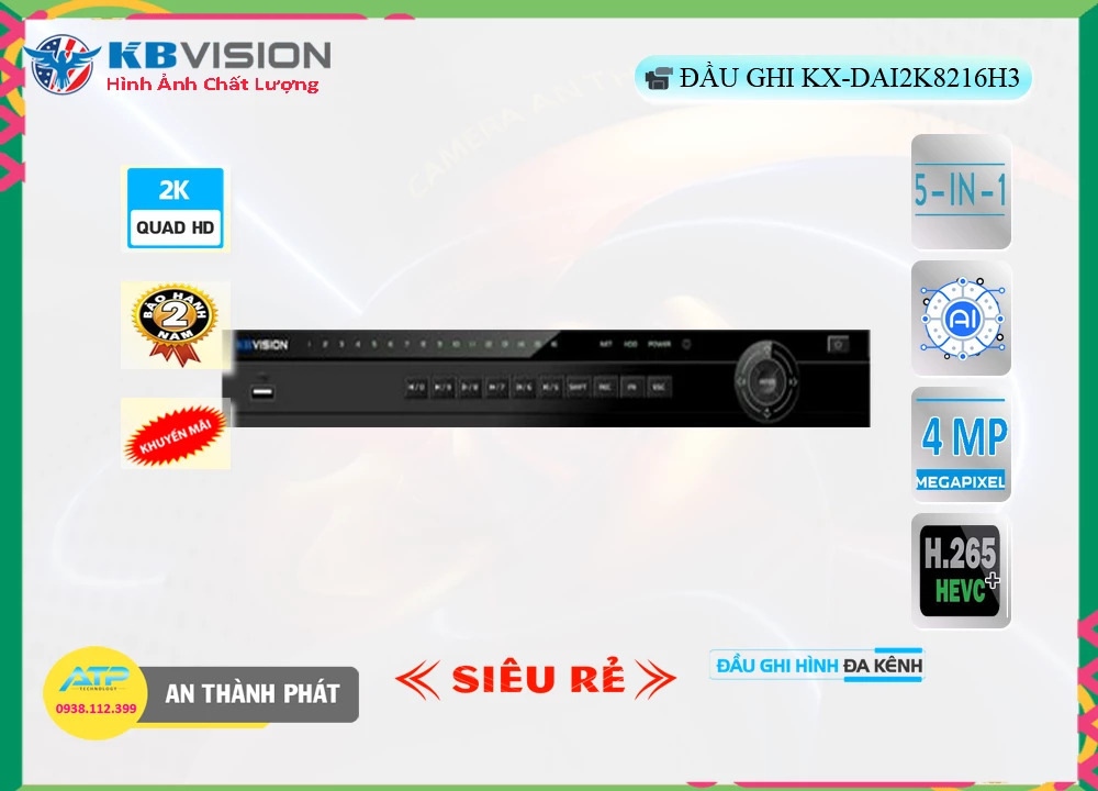 KX-DAi2K8216H3 sắc nét KBvision KX-DAi2K8216H3 sắc nét KBvision