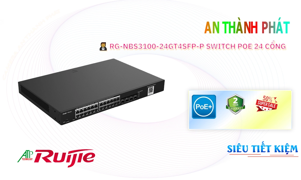 Modum Mạng Hãng Ruijie RG-NBS3100-24GT4SFP-P Modum Mạng Hãng Ruijie RG-NBS3100-24GT4SFP-P