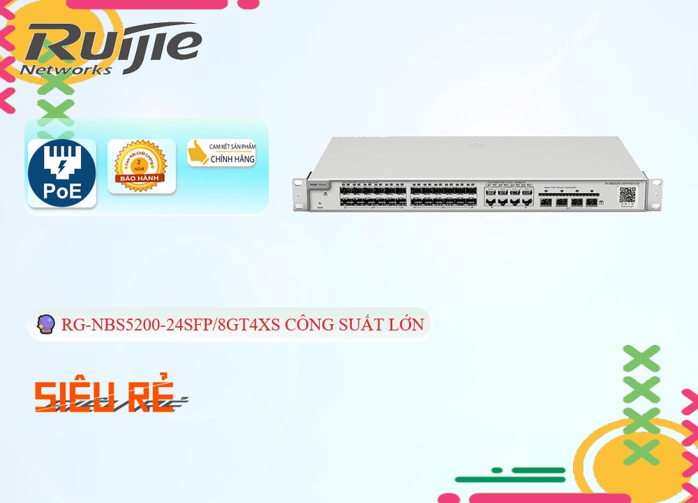 Hãng Ruijie Bộ Quản Lý Mạng RG-NBS5200-24SFP/8GT4XS,RG-NBS5200-24SFP/8GT4XS Giá Hãng,RG-NBS5200-24SFP/8GT4XS Giá rẻ,RG-NBS5200-24SFP/8GT4XS Công Nghệ Mới,Nơi bán RG-NBS5200-24SFP/8GT4XS,RG NBS5200 24SFP/8GT4XS,thông số RG-NBS5200-24SFP/8GT4XS,công nghê RG-NBS5200-24SFP/8GT4XS,Giá RG-NBS5200-24SFP/8GT4XS,phân phối RG-NBS5200-24SFP/8GT4XS,RG-NBS5200-24SFP/8GT4XS mới,Bán giá rẻ RG-NBS5200-24SFP/8GT4XS,RG-NBS5200-24SFP/8GT4XS Giá Thấp Nhất,Giá Bán RG-NBS5200-24SFP/8GT4XS,RG-NBS5200-24SFP/8GT4XS Tốt nhất,RG-NBS5200-24SFP/8GT4XS Bán Lỗ