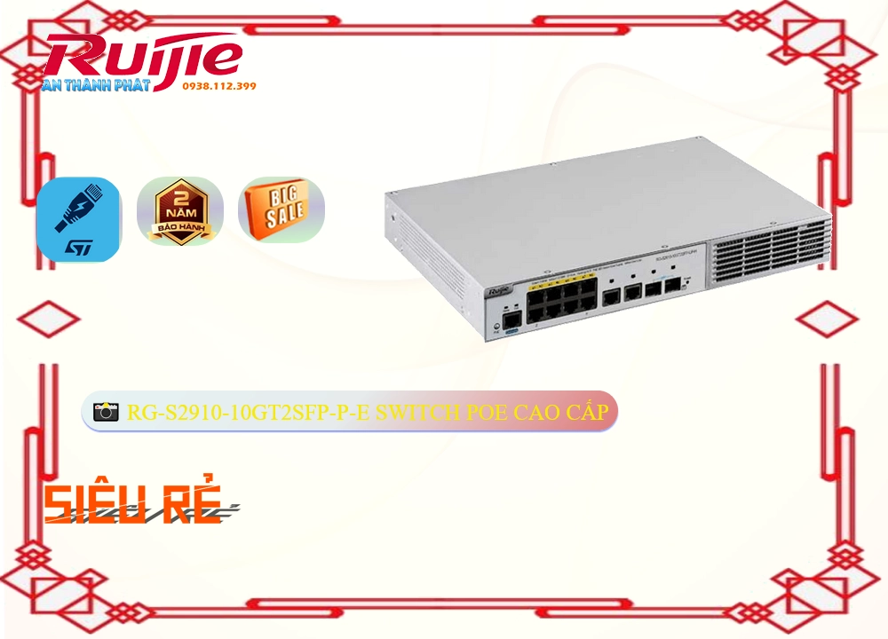 Hãng Ruijie RG-S2910-10GT2SFP-P-E Hãng Ruijie RG-S2910-10GT2SFP-P-E