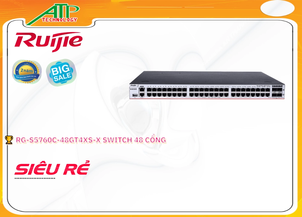 Hãng Ruijie RG-S5760C-48GT4XS-X Hãng Ruijie RG-S5760C-48GT4XS-X