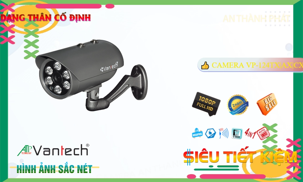 Camera An Ninh VanTech VP-124TX|AX|CX Giá tốt 🌟👌 Camera An Ninh VanTech VP-124TX|AX|CX Giá tốt 🌟👌