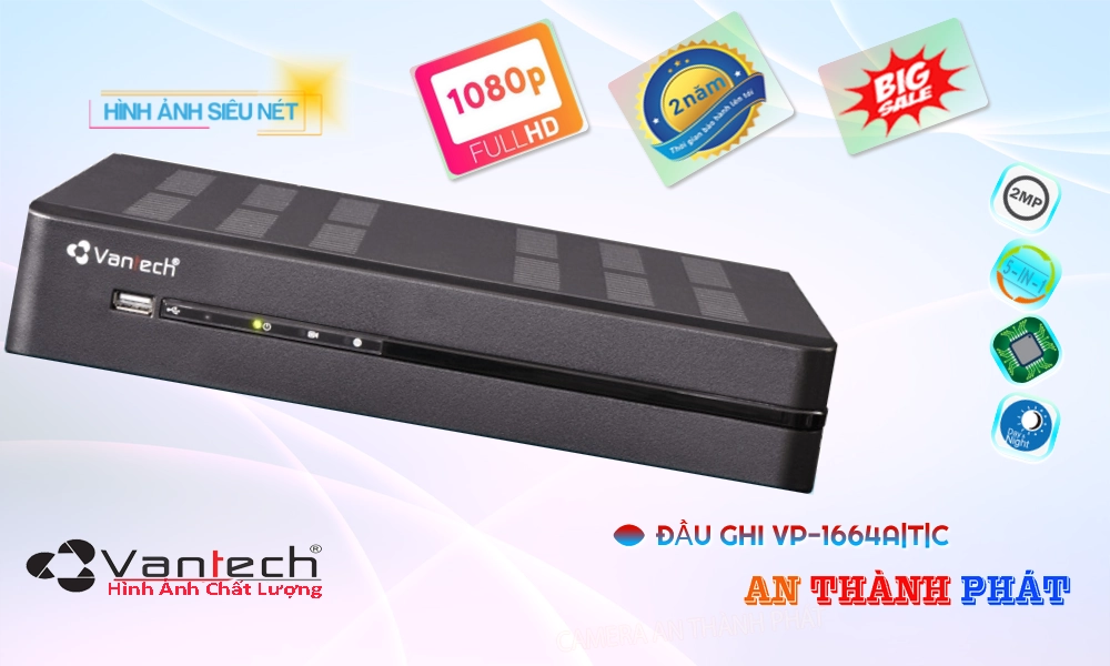Đầu ghi VanTech VP-1664A|T|C Mẫu Đẹp
