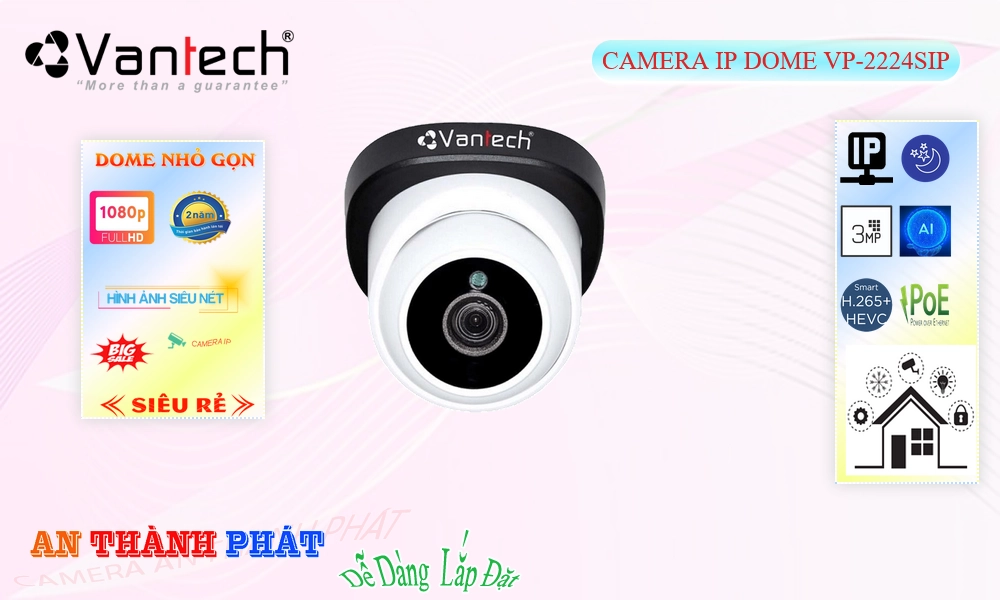 Camera IP POE VanTech VP-2224SIP Tiết Kiệm