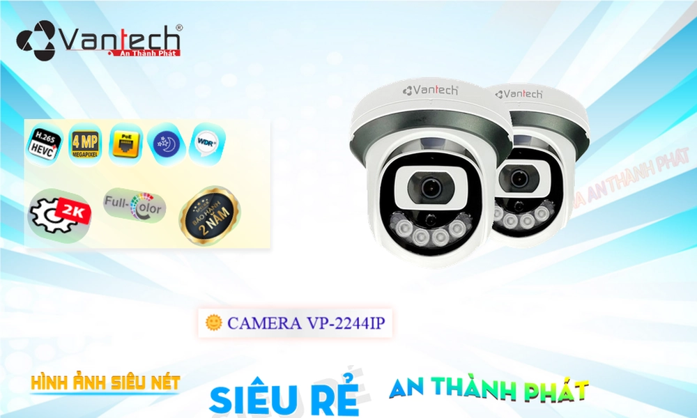 VP-2244IP Ip POE Sắc Nét Camera Giám Sát Chức Năng Cao Cấp