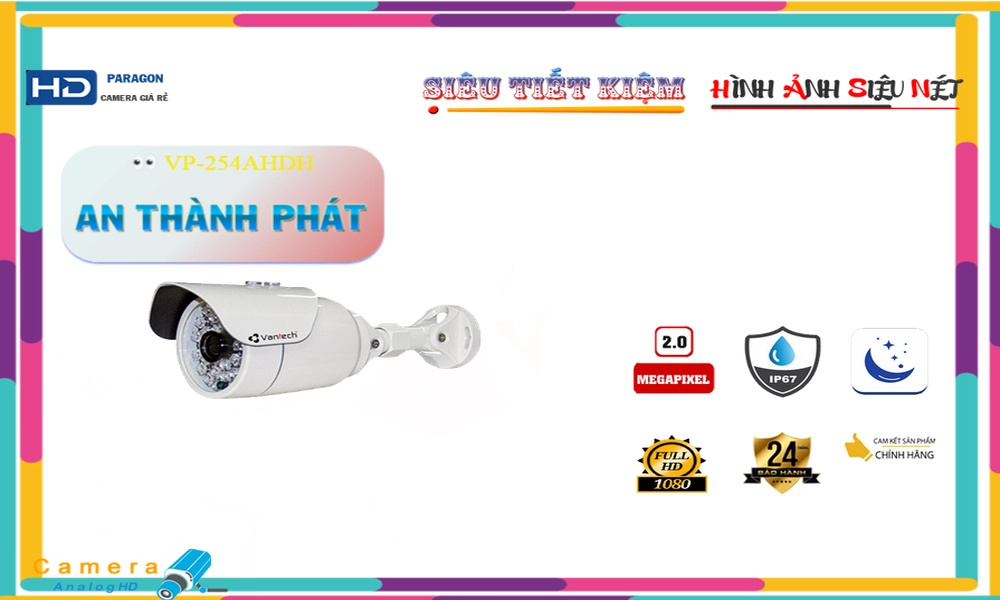 VP-254AHDH Camera VanTech Công Nghệ Mới VP-254AHDH Camera VanTech Công Nghệ Mới