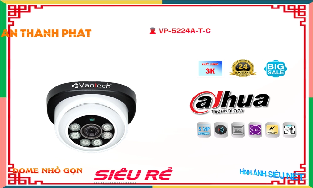 Camera An Ninh VanTech VP-5224A|T|C Công Nghệ Mới Camera An Ninh VanTech VP-5224A|T|C Công Nghệ Mới
