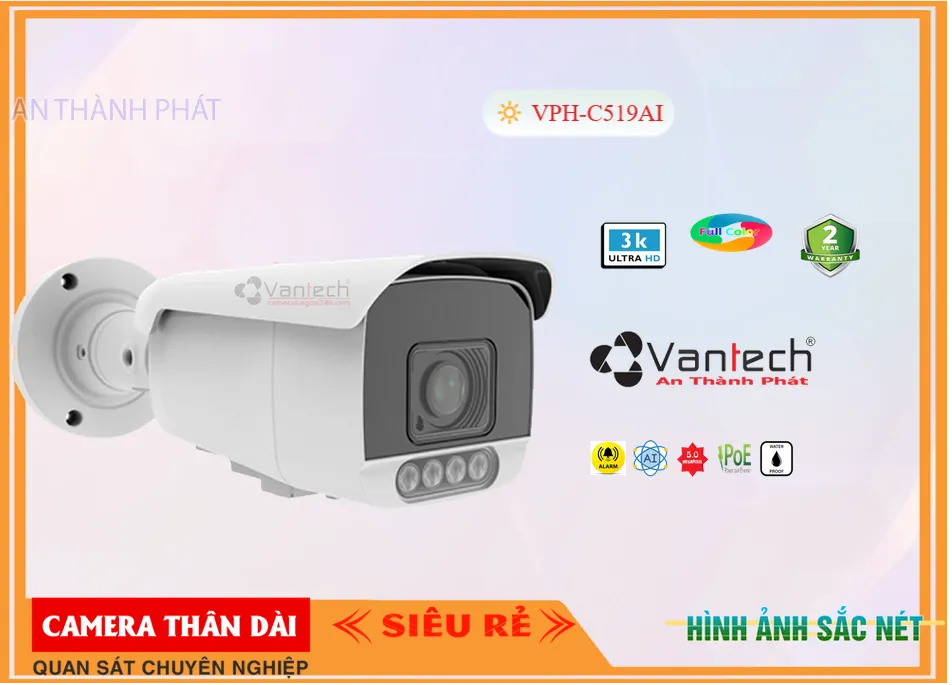 Camera VanTech VPH-C519AI,VPH-C519AI Tiết kiệm, Camera Giám Sát VPH-C519AI Tốt nhất,VPH-C519AI Cấp Nguồ Qua Dây Mạng  sale mạnh,VPH-C519AI Giá Khuyến Mãi,Nhà Phân Phối VPH-C519AI Ultra 4k lite 4.0 megapixel ,Điểm bán VPH-C519AI,VPH-C519AI Tiết kiệm,VPH-C519AI Tốt nhất